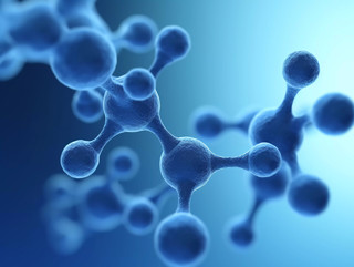 医疗健康医疗科技生物科技三维蓝色毛绒感分子
